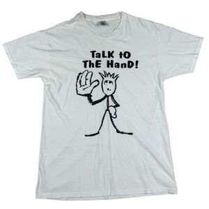 Vintage 90s Talk To The Hand Graphic White T-shirt Betty Boop Mens Size Large